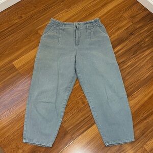 Women’s High-Waist Relaxed Tapered Pants - Light Blue